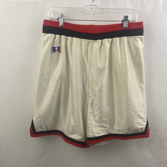 Vintage Russell Athletic Womens Misses Size 16 White Black Red Trim Gym Shorts - Picture 9 of 9